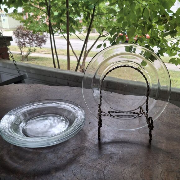 4 Arcoroc France Classique 8.5” Rimmed Clear Glass Soup Pasta Salad Bowls EUC - Picture 1 of 5